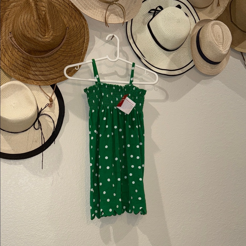 Hanna Andersson Green Dress with White Dots